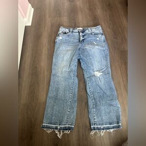 Stylish Light Blue Distressed Women's Flare Jeans by Lovervet (Vervet)